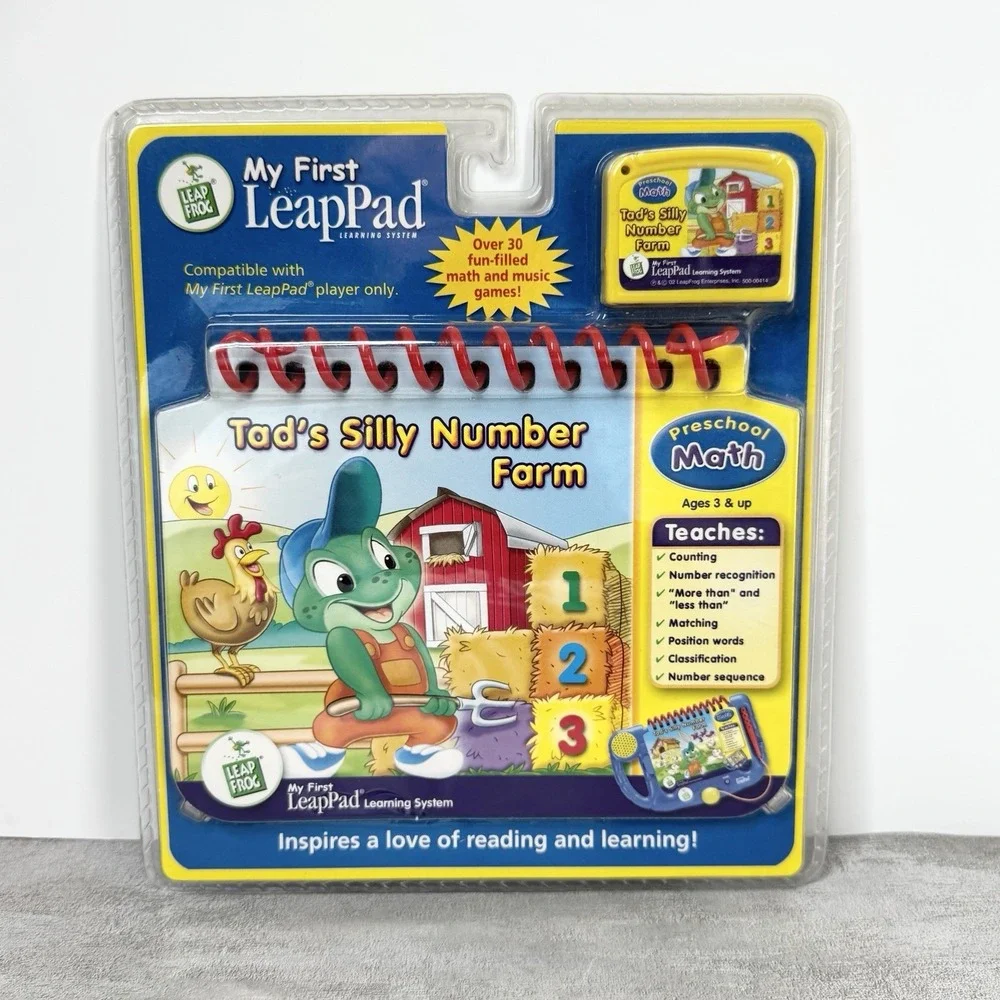 LeapFrog My First LeapPad Tads Silly Number Farm Cartridge & Book Preschool Math